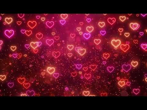 Neon Love Floating Heart 💗 Pink Heart Background Screensaver Tunnel Graphics Love in Motion