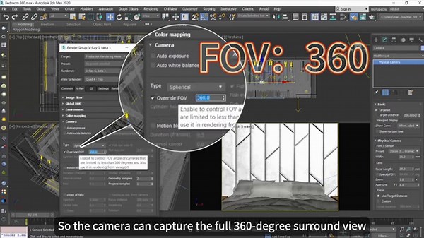 3ds Max Tutorial - How to render a 360 ° panorama (isometric)