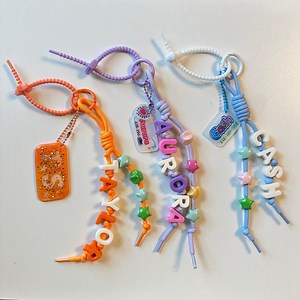 Customizable Handmade Name Tag Bag Charms Keychain - Choose Your Colors and Letters！