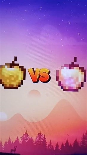golden apple 🍎 Vs enchantment golden apple 🍏 #minecraft