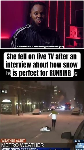 She fell on live TV after an interview about how snow is perfect for RUNNING