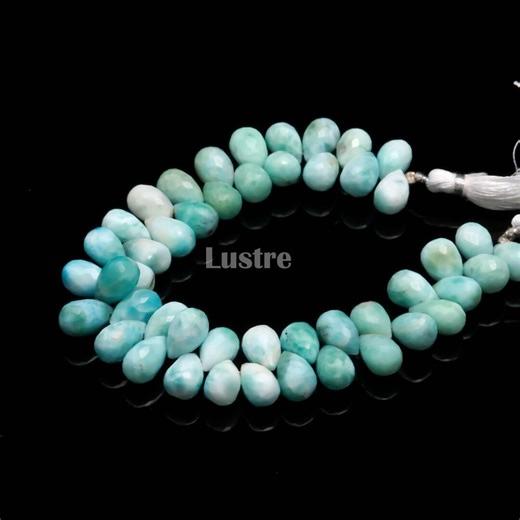 Larimar Faceted Teardrop 8 X 12 Mm Briolette Beads for Jewelry Making 100% Natural - Etsy Australia