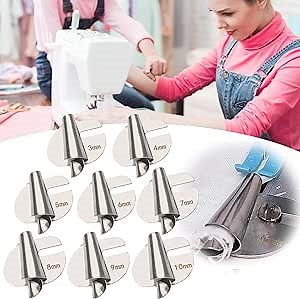 Sewing Rolled Hemmer Foot, Universal Sewing Rolled Hemmer Foot Set, Rolled Hem Presser Foot, Home Industrial Curved Scroll Hemmer Foot, Wide Rolled Hem Pressure Foot (8pcs)