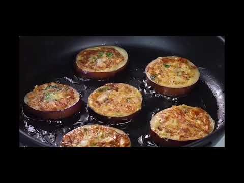 Eggplant stuffed with meat-Stop-motion cooking