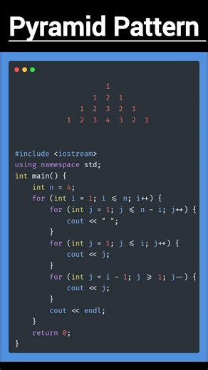 Pyramid Pattern Program in C++ | DSA Pattern Printing #DSA