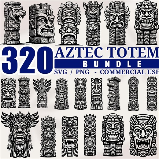Aztec Totem Bundle SVG Files – Unique Tribal Designs for Cricut and Laser Cut Crafts – Instant Downloads - Etsy