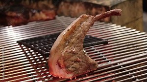 Smoked BBQ pork ribs on the grill