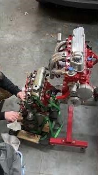 Volvo B20 engine swap time lapse. #shorts #volvo #enginebuild #engineswap #efi #garage