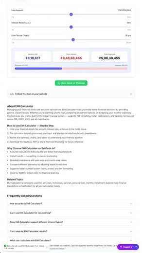 EMI Calculator — How to Use FREE! 🏦 #shorts