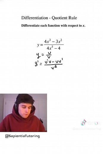 Calculus Math Quotient Rule Derivative Made Easy 🤝🙂‍↕️ #calculus #tutor #math #studytok #engineering