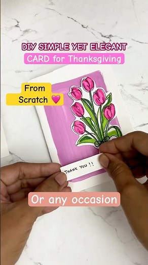 DIY Tulip Thank You Card | Easy Handmade Thanksgiving Card Idea #thanksgiving2025 #cardmaking #diy