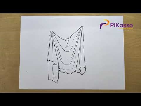 How to Draw a Silk Cloth Fabric Easy step by step