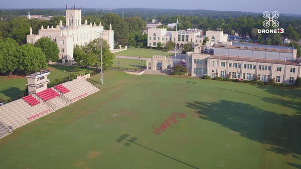 Aerial view of Georgia Military College and Prep School's Milledgeville campus