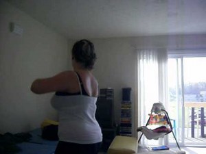 Fat girl doing the Wobble Dance