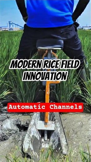 Futuristic Rice Field Machine Creates Drainage Paths