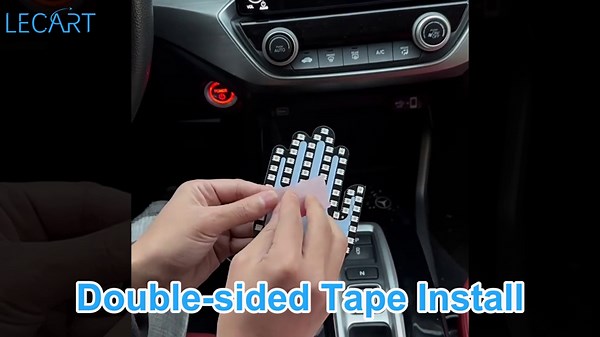 LECART Light Up Hand for Car Window Finger Gesture Lights Cool Car Gadgets & Road Rage Signs for Men Women 8 Colors USB Wire Connection 160 Inches