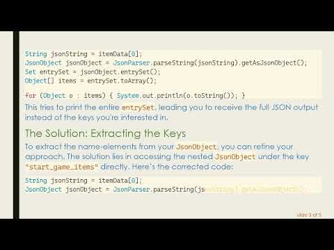 Extracting name-elements from a JsonObject in Java