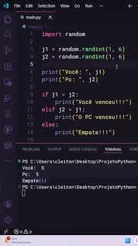 Criei um jogo de batalha de dados usando Python 🎲🔥 #shorts