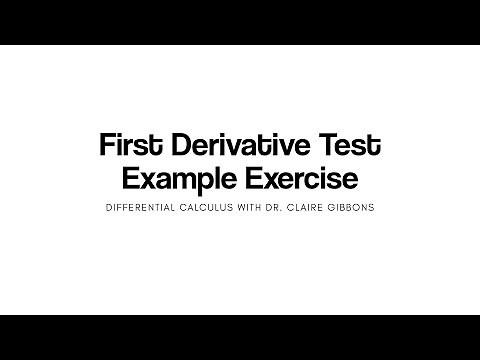 Example using the First Derivative Test