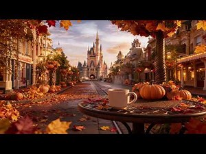 Cozy Disney Autumn Ambience 🍂 Fairytale Instrumental Music & Falling Leaves