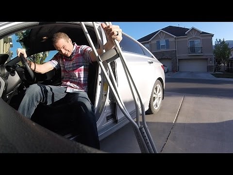 DRIVING with a BROKEN LEG!