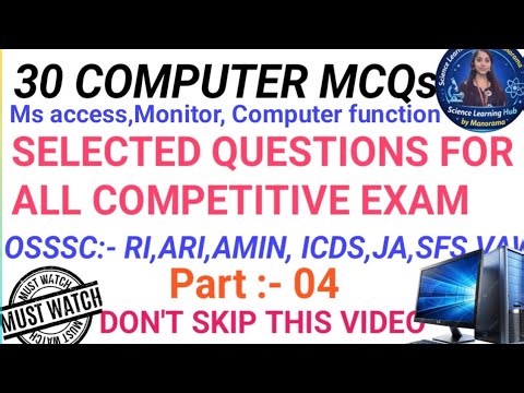 30 Selective computer MCQ for OSSSC and other exam. Part 4. Ms access, monitor, Computer function.