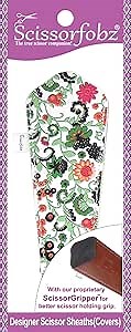 SCISSORFOBZ Designer Scissors Sheaths Shears Protective Covers-For Large Scissors - Green Victorian Floral Garden Design-#SL-305