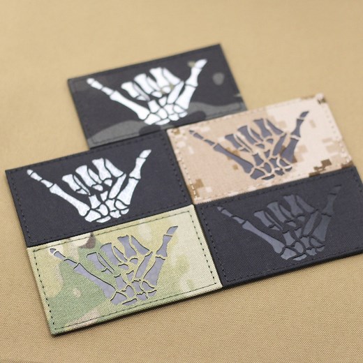 Skeleton Shaka Hang Loose Patch Combat ID Patch Military Patch Infrared Tactical Patch IR Reflective Patch Laser Cut Patches - 3.5in X 2in - Etsy