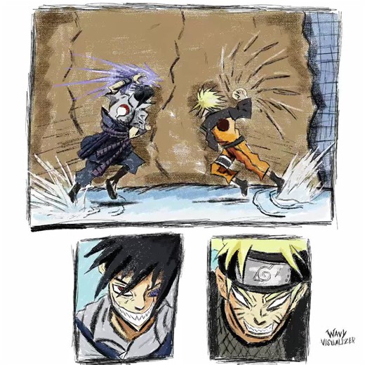 Naruto and Sasuke Drawing Timelapse