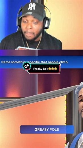 When you’re playing Family Feud and the bot starts talking about everybody climbing greasy poles. OH NAH this bot freaky 😭🤣🤣#fyp #viralvideo #funnytiktok #Shinobinja #familyfeud