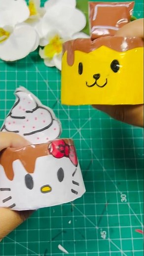 DIY Hello Kitty Squishy Pastelitos! 🧁💖 #HelloKitty #Shorts