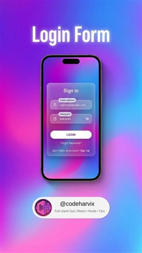 ✨ Login Form UI - Pure HTML & CSS