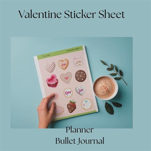 Valentines Sticker Sheet Cookies and Sweet Treats - Etsy