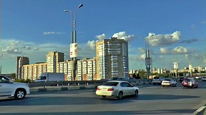 Siberia, Omsk, River, Barge