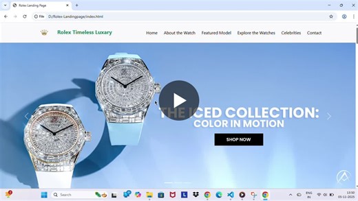 #html #css #bootstrap5 #frontenddevelopment #webdesign #landingpage #rolex #uiux #responsivedesign #webdevelopment #github #developerjourney #learningbydoing | Shaik Javeed Basha