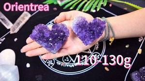 110-130g 1PC Amethyst Heart Cluster, Natural Crystals and Healing Stones- Amethyst Crystal for Decoration, Wicca & Reiki High Energy Healing Crystals, Heart Gifts, Gemstone Valentine’s Gift