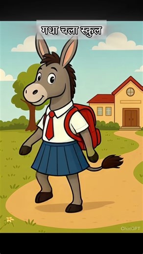 Gadha chala school AI video||#viral #short #aishorts