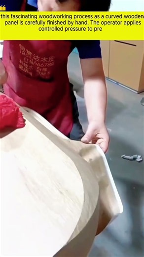 Manual Edge Banding on Curved Wood | Clean & Professional Furniture Finishing‎