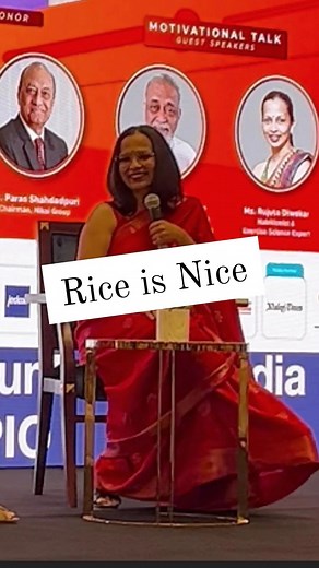 Rujuta Diwekar on Instagram: "Eating daal rice is the solution to many life problems. #riceisnice #gharkakhana Short clip from my recent talk at @icaiorg event in Dubai."