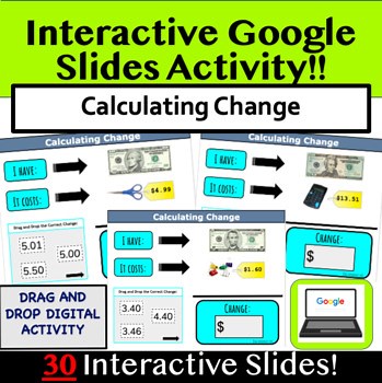 Calculating Change REAL pictures Google Slides Money Math