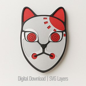 Tanjiro Mask 3D Layered SVG – Demon Slayer Anime Decorative Mask | Laser Cut Files for MDF, Glowforge, Cricut - Etsy Canada
