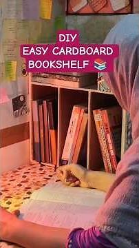 (DIY) EASY BOOKSHELF IDEAS FROM CARDBOARD ❣️ #diy #bookshelf #cardboardcraft #trending #ytshorts