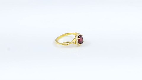 Natural Garnet Ring, Red Garnet Halo Ring, 925 Sterling Silver, Garnet Engagement Ring, January Birthstone, Solitaire Ring, Gifts for Her - Etsy
