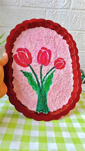 Old Plastic Tray Makeover 🌸✨ DIY Clay Art Home Decor #shorts #shortsfeed