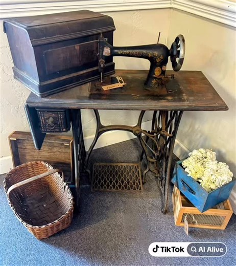 On Sale for $85! Antique Singer Model 66 from the early 1900s, sometimes called the “Red Eye”. Most likely manufactured at Singer’s Kilbowie plant in Scotland. Measures 44”W(leaf up), 35”W(leaf down), 40”T, 18”D. 132 W Park Ave. Unit 4, Edgewater FL | Resurrection Relics and Vendors