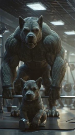 “Beast Mode Activated! 🐺💪 Werewolf Lifts Heavy🪨💪in the Gym”