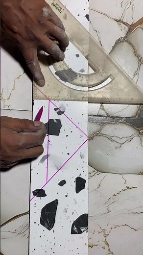 Terrazzo Tile Corner Joint Kaise Banaye | 45° Perfect Angle Cutting With Protractor | Zero Gap