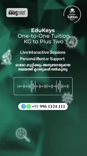 EduKeys One-to-One Tuition. KG to Plus Two.