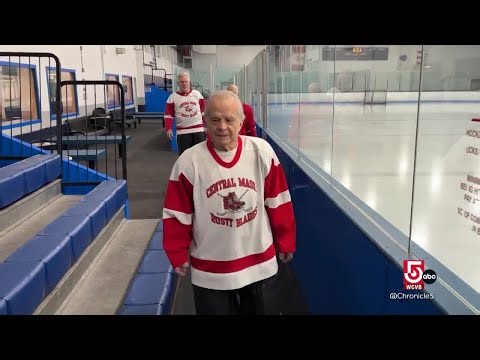 At nearly 90, he’s still lacing up for hockey games in Worcester