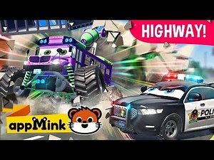 #appMink | Police Cars & Helicopter Learn Teamwork in Highway Chase! | Kids Cartoons Full Episodes